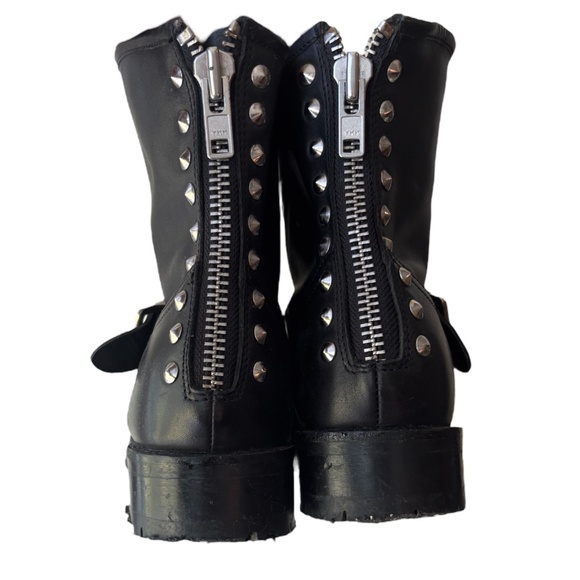 SaintG Marcella Metal Studded Black Leather Ankle Boot - Picture 5 of 9